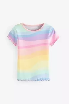 Рубчатая футболка с короткими рукавами Next