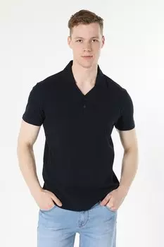 Рубчатая футболка с воротником Colin'S, синий