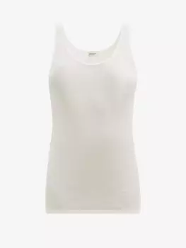 Рубчатая майка из модала с овальным вырезом Saint Laurent, бежевый