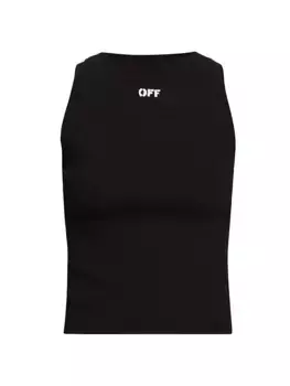 Рубчатая майка с тисненным логотипом Off-White, белый