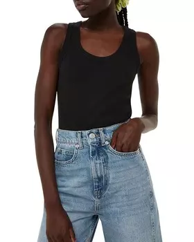 Рубчатая майка Whistles Ultimate с круглым вырезом, черный