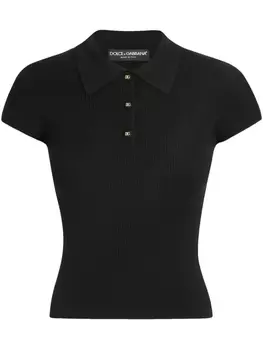 Рубчатая рубашка-поло Dolce & Gabbana, черный
