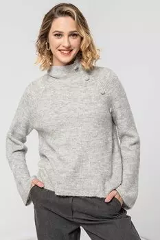 Рубчатый свитер с низким воротником Vero Moda, серый