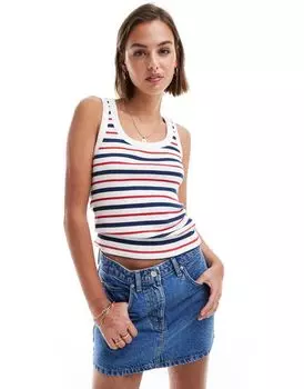 Рубчатый жилет в полоску ASOS DESIGN