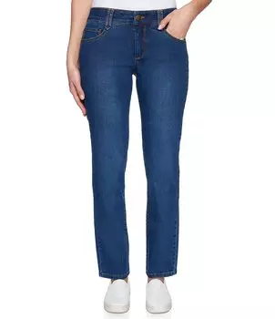 Руби Роуд. Джинсы прямого кроя из мягкого эластичного денима Ruby Rd., синий