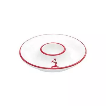 Рубиновая чашка для яиц благородного оленя, гладкая, d: 12 см Gmundner Keramik, бело-красный
