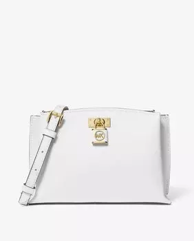 Рубиновая женская сумка через плечо из белой кожи белого цвета Michael Michael Kors, белый