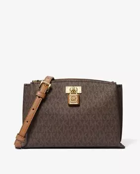 Рубиновая женская сумка через плечо коричневого цвета с логотипами Michael Michael Kors, коричневый