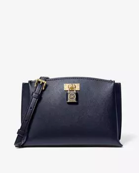 Рубиновая женская темно-синяя кожаная сумка через плечо Michael Michael Kors, темно-синий