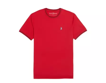 Рубиново-красная мужская футболка Psycho Bunny Logan B6U137X1PC-RBRD, красный