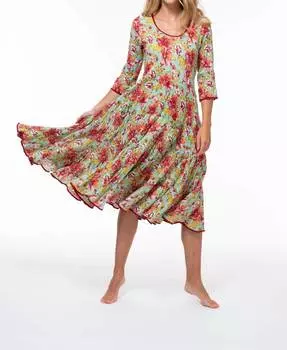 Рубиновый хлопковый сарафан в стиле мятного чая Dance Paisley and Pomegranate