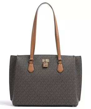 Рубиновый холст-шоппер Michael Kors, коричневый