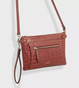 Рубиновый кожаный клатч через плечо OSPREY LONDON, коричневый