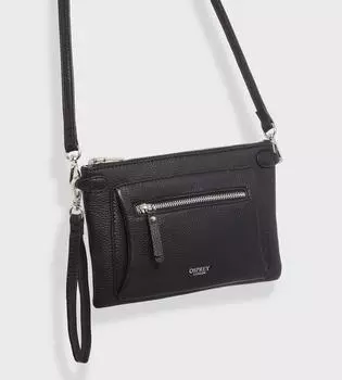 Рубиновый кожаный клатч через плечо OSPREY LONDON, черный