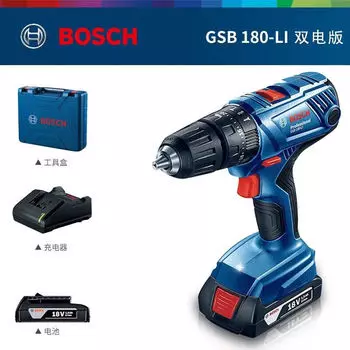 Ручная аккумуляторная дрель Bosch, литиевая батарея, 18 В, бытовая ударная дрель, электрическая отвертка