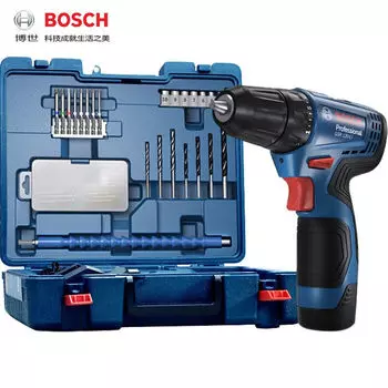 Ручная электрическая дрель Bosch, бытовая пистолетная дрель, аккумуляторная электрическая отвертка, литиевая батарея, ящик для инструментов для электрической дрели
