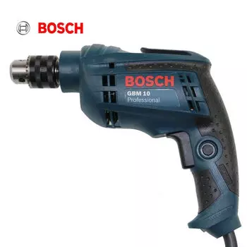 Ручная электрическая дрель Bosch + спиральный ротор GBM10, комплект бытового электроинструмента