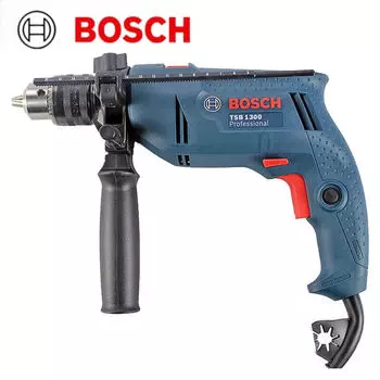 Ручная электрическая дрель Bosch, ударная дрель, бытовая электрическая отвертка, ящик для инструментов, полный набор для сверления вперед и назад