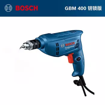 Ручная дрель Bosch, электроинструмент, железный патрон, электрическая отвертка, 400 Вт, пистолетная дрель GBM 400 [версия с замком ключа]