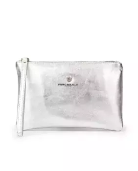 Ручная сумка для вечеринки с ремешком на запястье Pedro Miralles, серебрянный