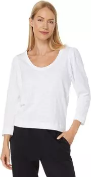 Рукав 3/4, U-образный вырез на пуговицах Lilla P, белый