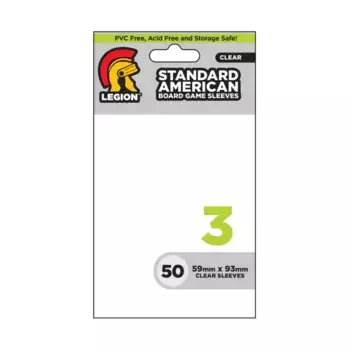 Рукава для карт американской настольной игры — прозрачные (10 упаковок по 50 шт.), Board Game Card Sleeves (Legion Events)