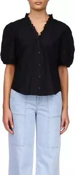 Рукава-фонарики на пуговицах спереди Sanctuary, черный