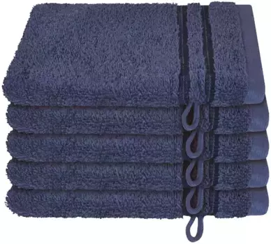 Рукавицы для мытья Schiesser "Набор махровых тканей Schiesser Milano, 5 шт.", (5 шт.), с тканой каймой 16х22 см (5 шт.), цвет marine