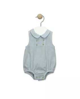 Рукокачественный мальчик, платье в мягкой клетчатой ткани BABID, светло-синий