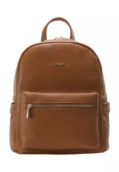 Рюкзак, экокожа, эмблема, однотонный, женский L.CREDI, цвет Cognac