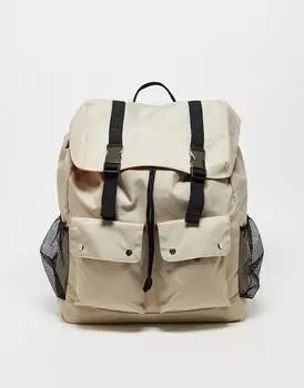 Рюкзак ASOS DESIGN из серого нейлона с несколькими карманами