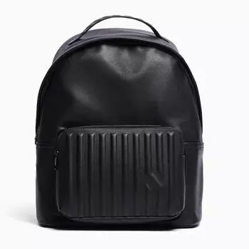 Рюкзак Bershka Faux Leather, черный