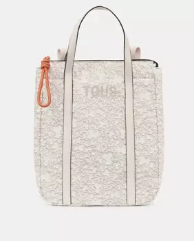 Рюкзак бежевого цвета из переработанного материала на молнии Tous, бежевый