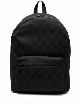 Рюкзак Biker Skull с жаккардовым логотипом Alexander McQueen, черный