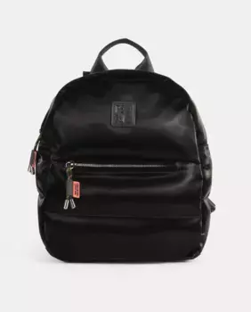 Рюкзак-бомбер с приятным на ощупь, застежкой-молнией, регулируемыми ручками, двумя внешними карманами на молнии, одним спереди и одним сзади Pepe Moll, черный