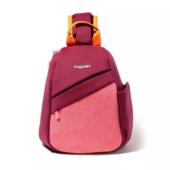 Рюкзак через плечо Baggallini среднего размера с ремешком на ремешке, цвет Beet Red Colorblock