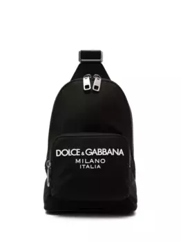 Рюкзак через плечо с логотипом DOLCE & GABBANA, черный