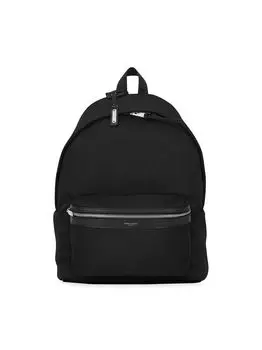 Рюкзак City из нейлоновой парусины и кожи Saint Laurent, черный