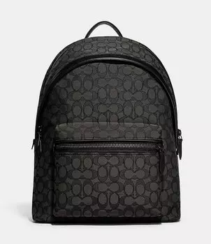 Рюкзак COACH Charter Signature из жаккарда/изысканной телячьей кожи, черный