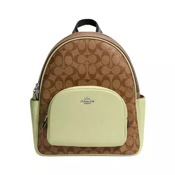 Рюкзак Coach Court In Signature Canvas, коричневый/зеленый