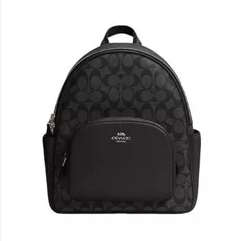 Рюкзак Coach Outlet Signature Canvas, серебряный/графитовый-чёрный