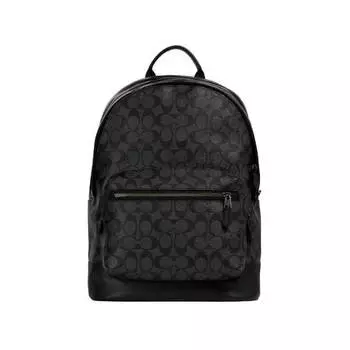 Рюкзак Coach Outlet West In Signature Canvas, бронзовый/угольно-черный