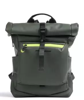 Рюкзак Corner 2.0 RFID Rolltop 15 из полиуретана Piquadro, зеленый
