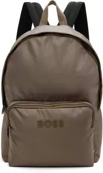 Рюкзак цвета хаки с контрастным логотипом BOSS