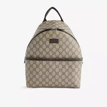 Рюкзак детский Gucci с монограммой, серый / коричневый