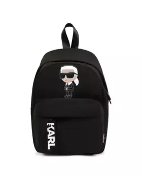 Рюкзак для девочки черный в полиуретане Karl Lagerfeld Kids, чёрный