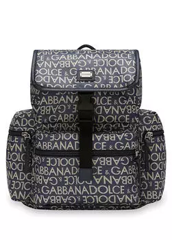 Рюкзак для мальчика с покрытием и логотипом Dolce&Gabbana, синий