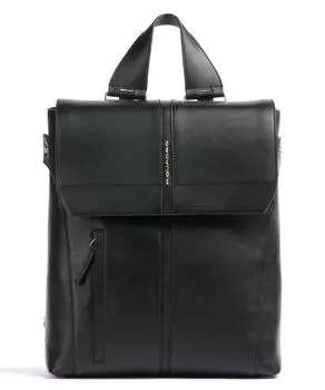 Рюкзак для ноутбука AKRON 14 из мелкозернистой яловой кожи Piquadro, черный