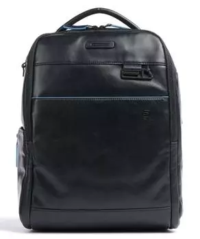 Рюкзак для ноутбука Blue Square Revamp RFID 14 дюймов из мелкозернистой яловой кожи Piquadro, синий