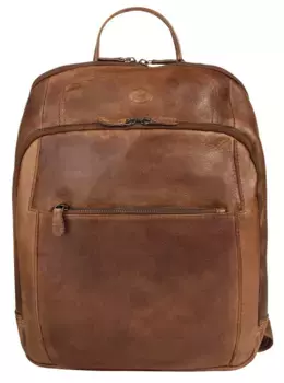 Рюкзак для ноутбука Pik, натуральная кожа, производство Италия, цвет Cognac